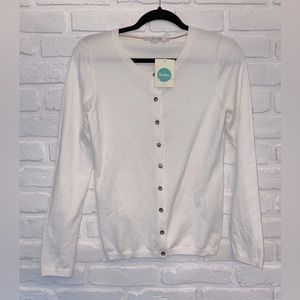 NWT Boden white lightweight button up cardigan